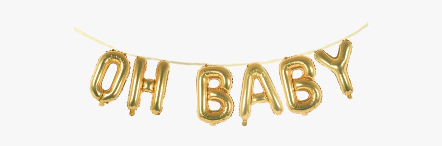 Clip Art Oh Balloon Phrase Banner - Oh Baby Gold Balloons Png, Transparent Clipart