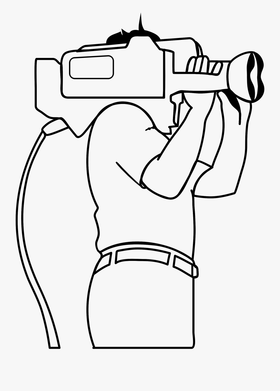 Clip Art Cameraman Clipart - Drawing Of A Camera Man, Transparent Clipart