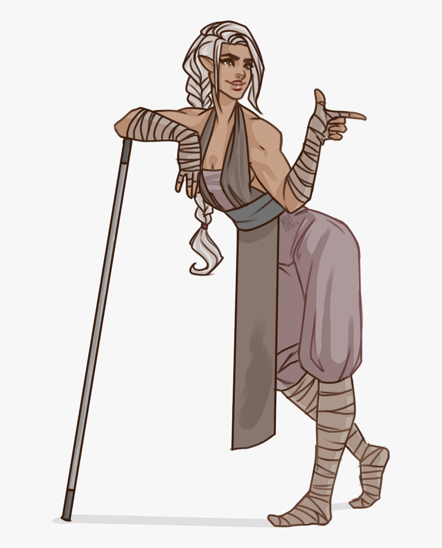 D20 Clipart Dungeons And Dragons - D&d Female Elf Monk , Free Transpare...