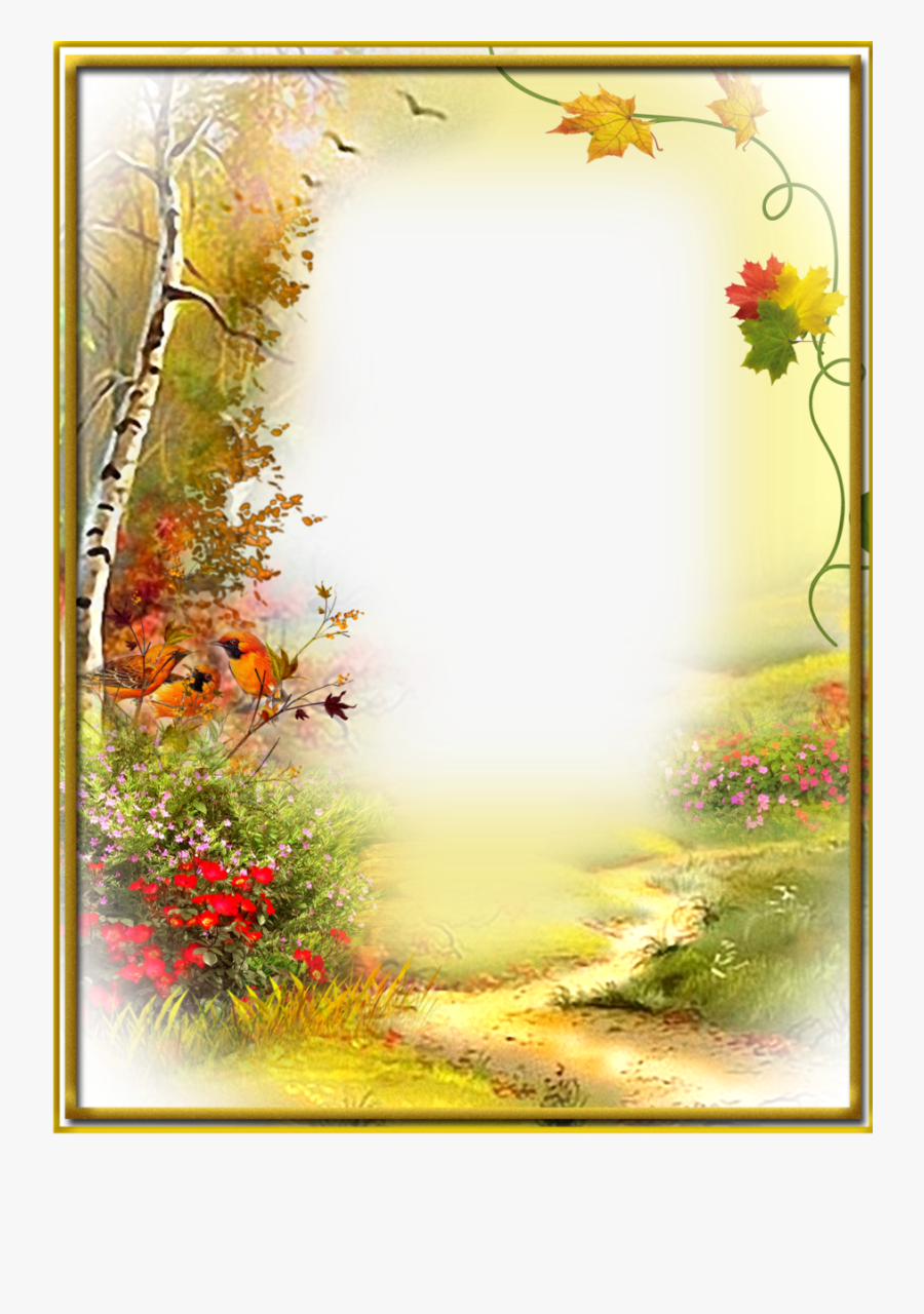Autumn Flowers Frames Clipart Picture Frames Decorative - Nature Borders And Frames, Transparent Clipart