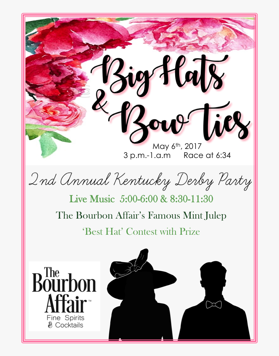 Big Hats & Bowties Derby Party - Bow Ties And Derby Hats, Transparent Clipart