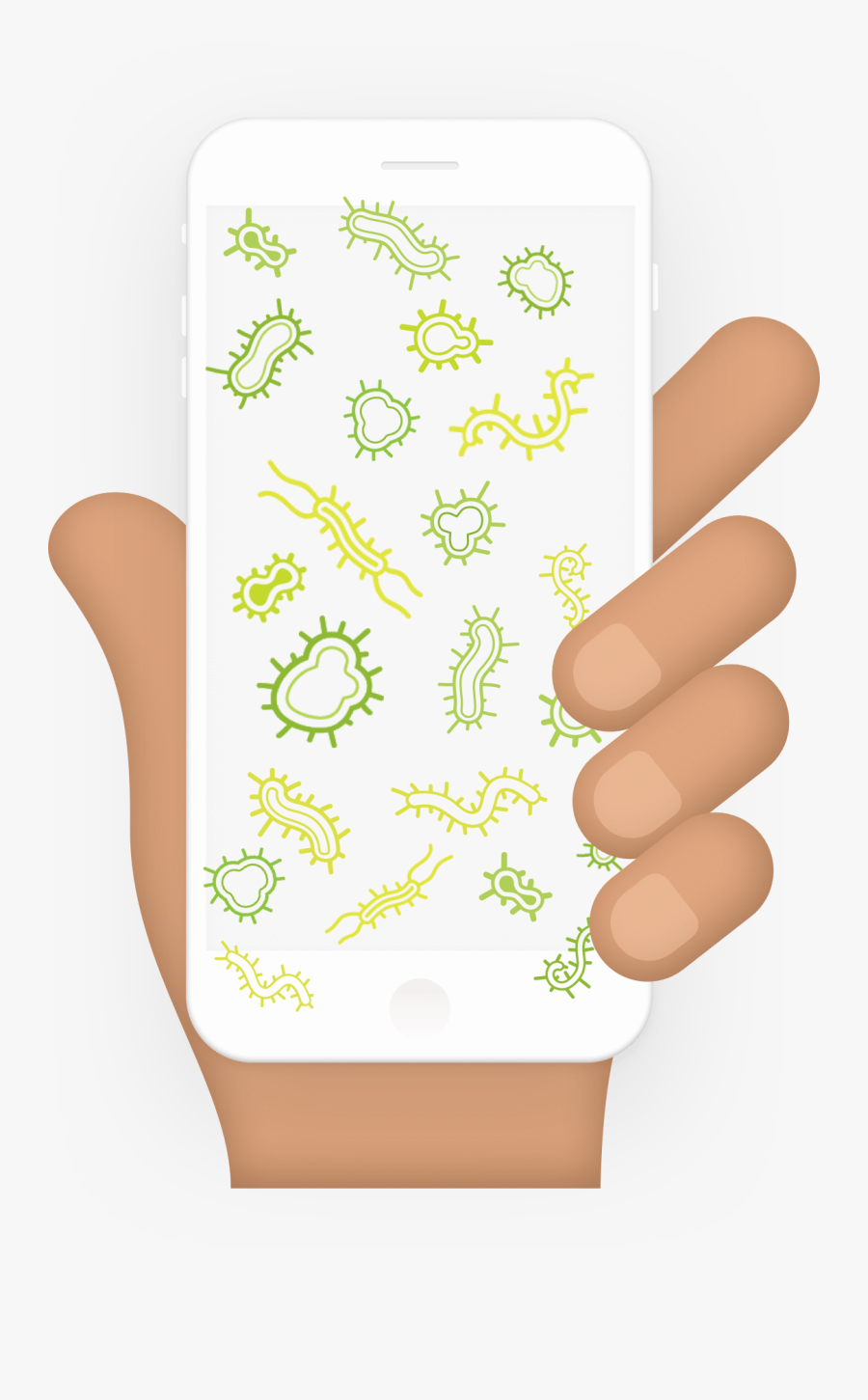 Bacteria On The Phone, Transparent Clipart