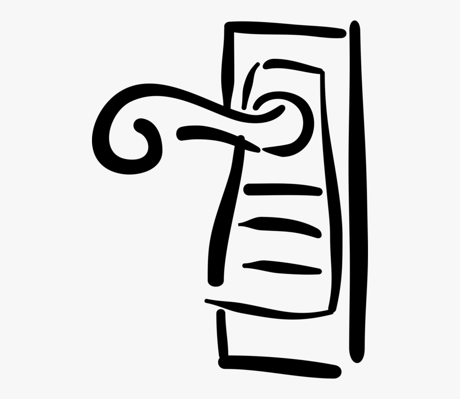 Vector Illustration Of Door Knob Or Door Handle Manually - Clip Art, Transparent Clipart
