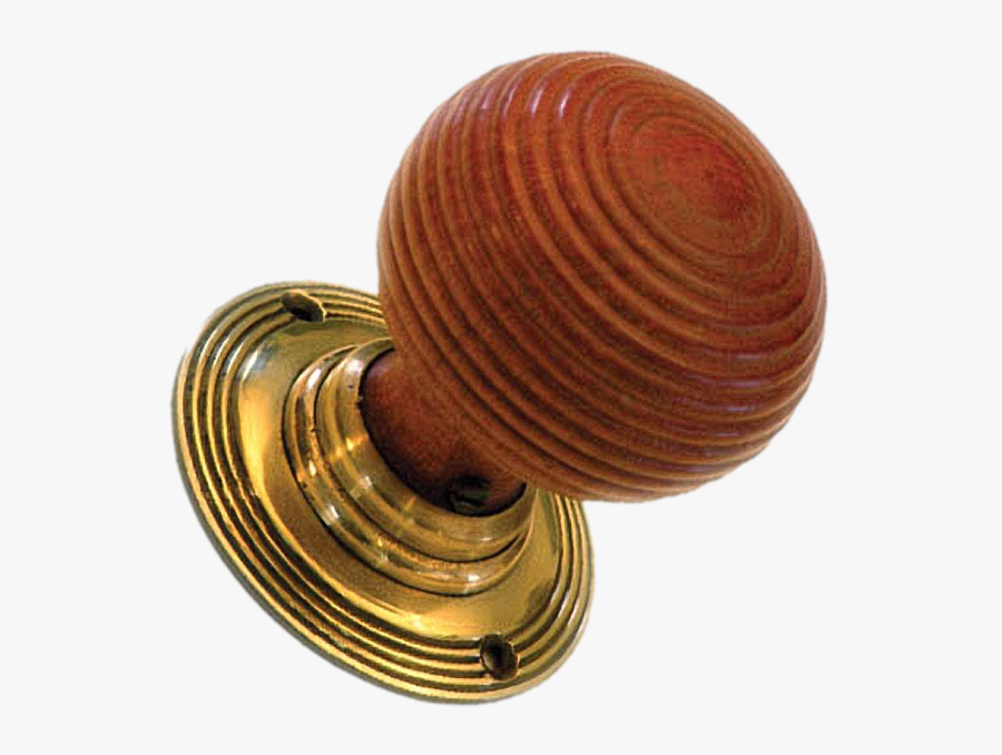 The Swirls On This Round-shaped Wooden Doorknob And - Wooden Door Knob Png, Transparent Clipart