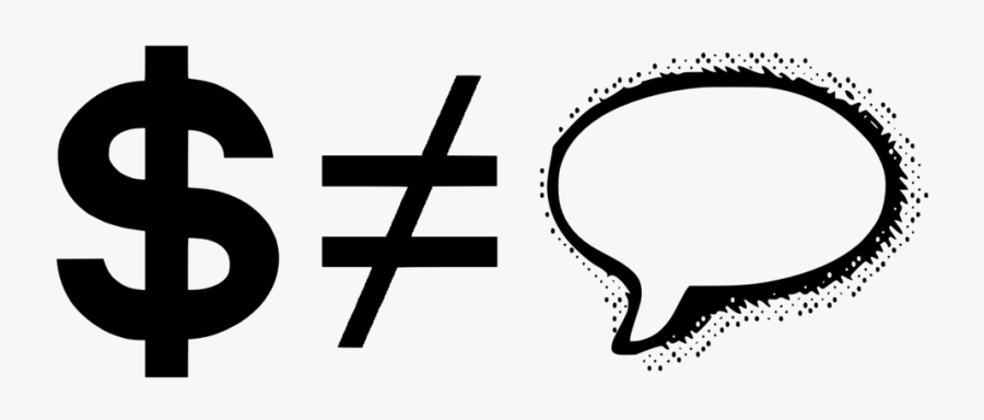 Money Is Not Speech - Comic Speech Bubble Transparent Background, Transparent Clipart