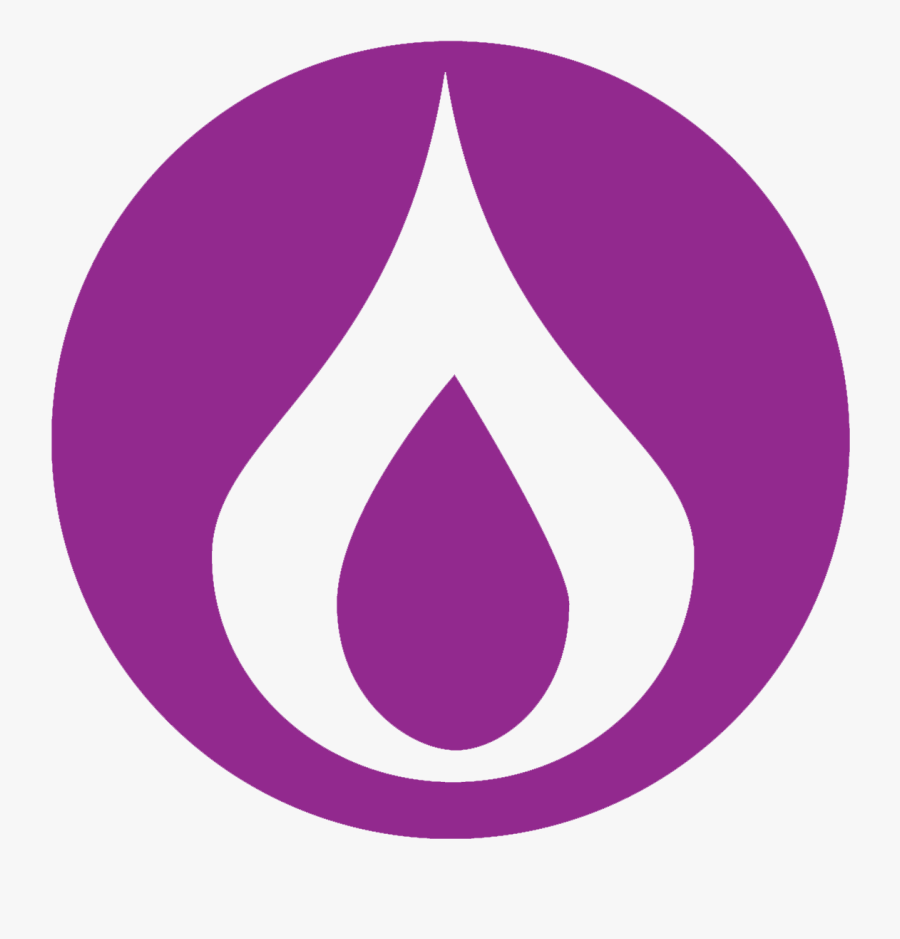 Flame Icon On Purple Background - Circle, Transparent Clipart