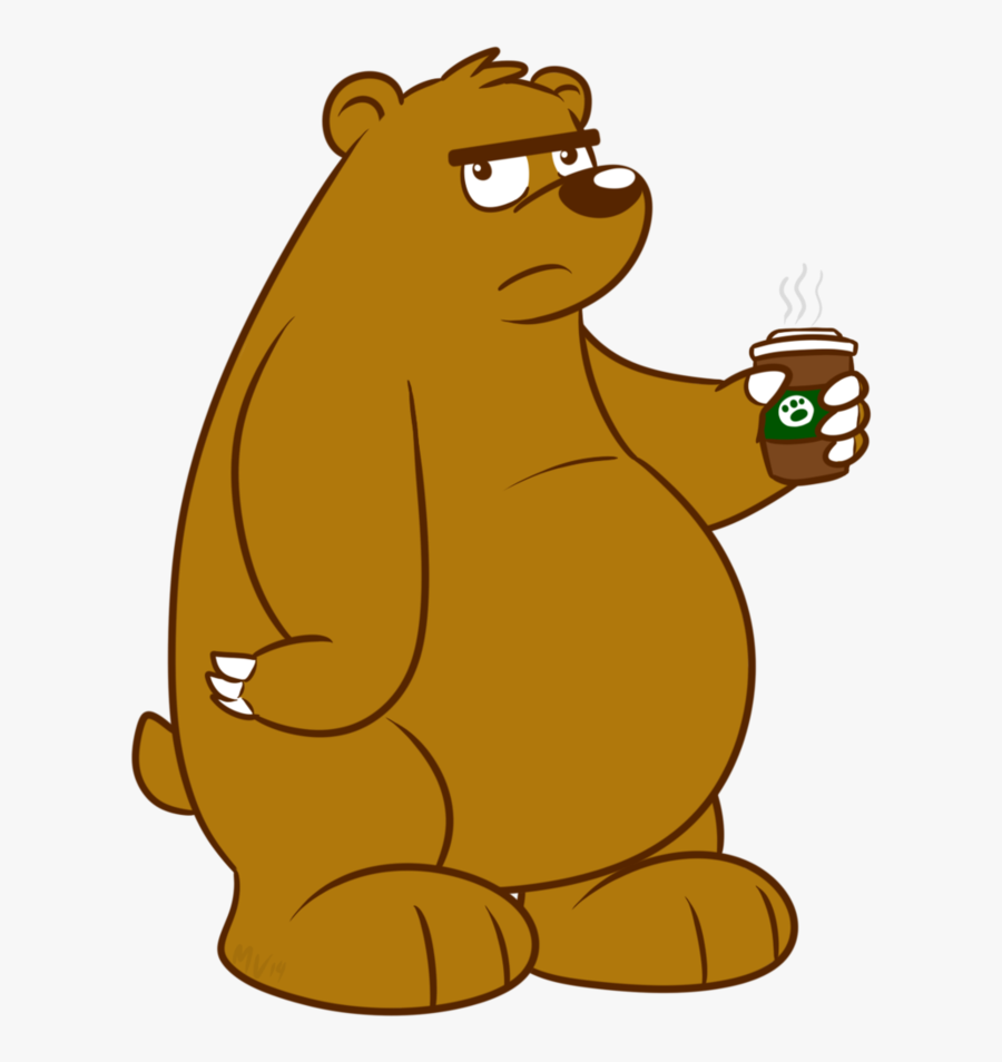 Bear Drink Coffee Cartoon, Transparent Clipart
