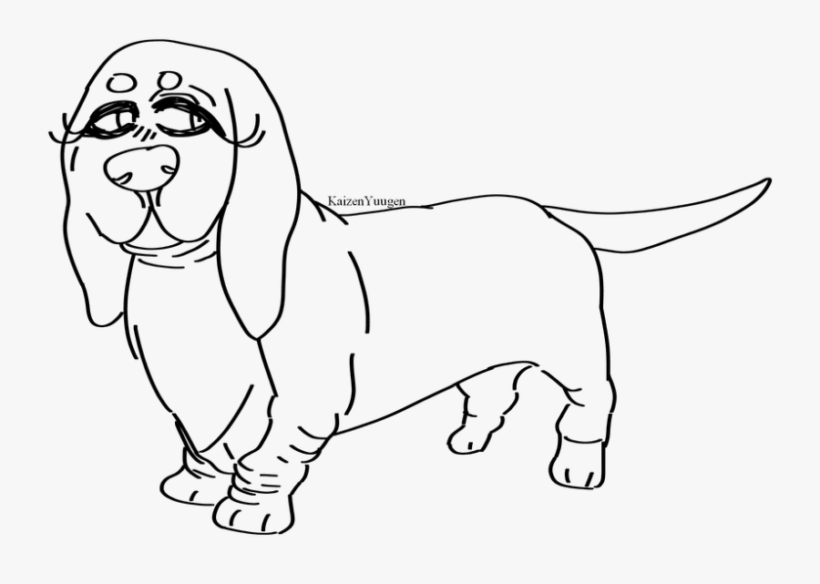 Basset Hound Lineart - Line Art, Transparent Clipart
