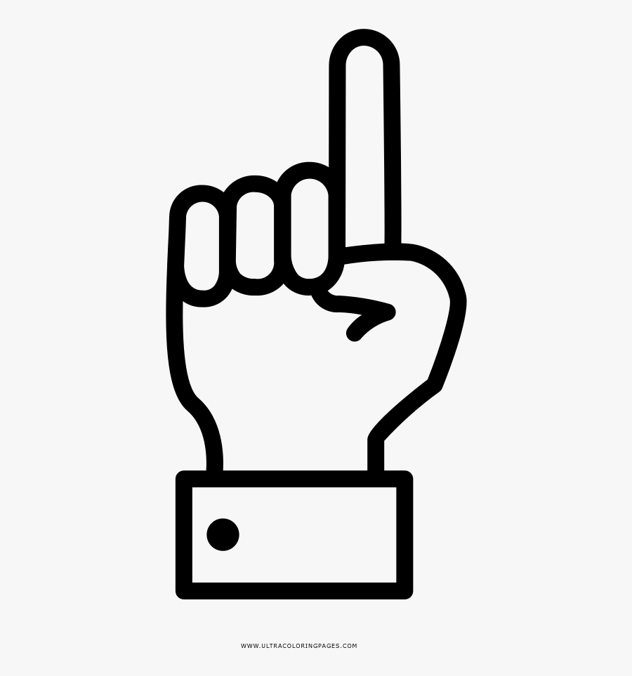 Index Finger Coloring Page - Middle Finger Icon Png, Transparent Clipart