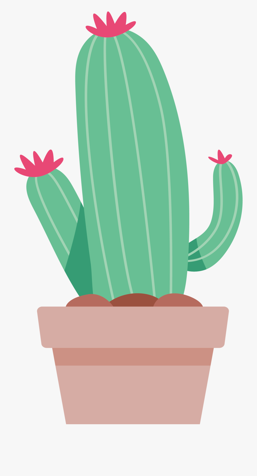 Flowerpots Clipart Lovely - Png Cactus Vector, Transparent Clipart