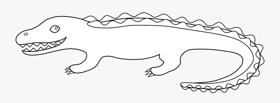 Alligator Outline Clip Art 11371, Transparent Clipart
