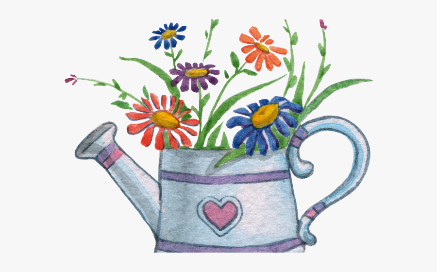Flowerpots Clipart Watering Can Clipart - Transparent Watercolour Watering Can, Transparent Clipart