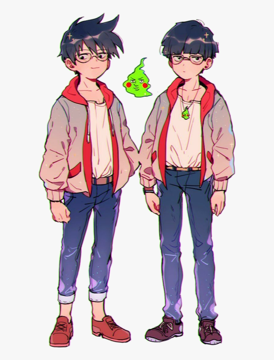 #ritsu #mob #mobu #mobpsycho100 #anime #animeboys - Mob And Ritsu Fanart, Transparent Clipart
