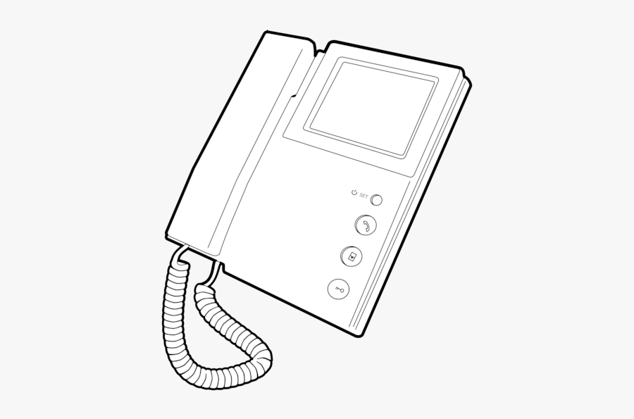 Line Art,angle,area - Intercom Clipart Black And White, Transparent Clipart