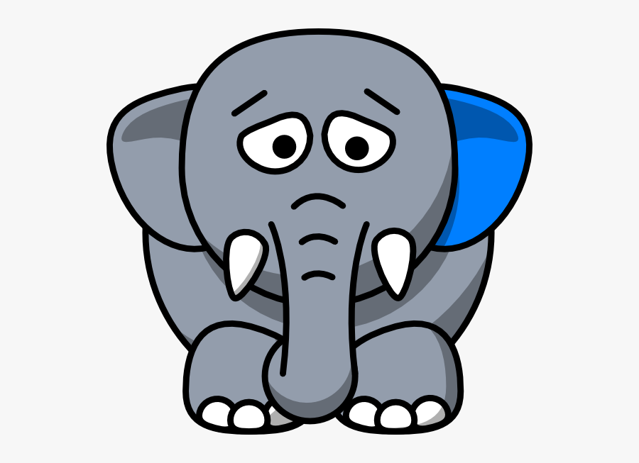 Clipart Elephant Sad - Transparent Background Cartoon Elephant, Transparent Clipart