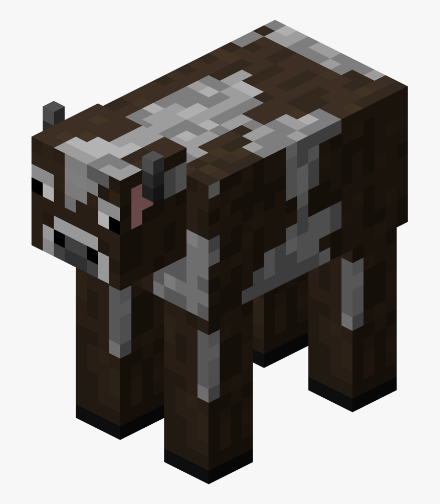 Minecraft Cow Clipart - Minecraft Cow, Transparent Clipart