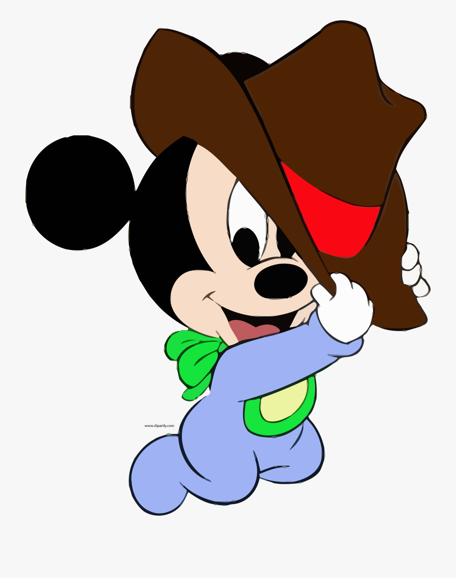 Baby Mickey Cowboy Hat Wallpaper Clipart Png - Cute Mickey Mouse Hd, Transparent Clipart