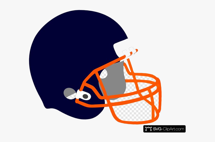 Football Helmet Clip Art Icon And Clipart Transparent - Orange And Blue Football Helmet, Transparent Clipart