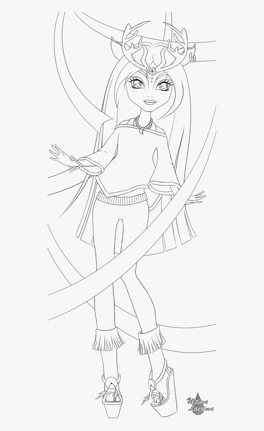 Lineart Monster High - Line Art, Transparent Clipart