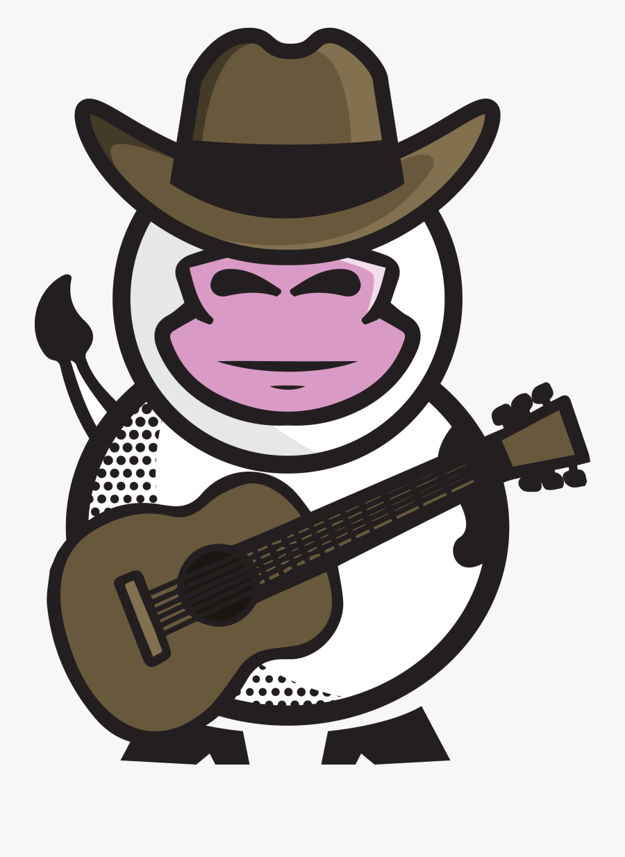 Clipart Guitar Cowboy Hat - Cartoon, Transparent Clipart
