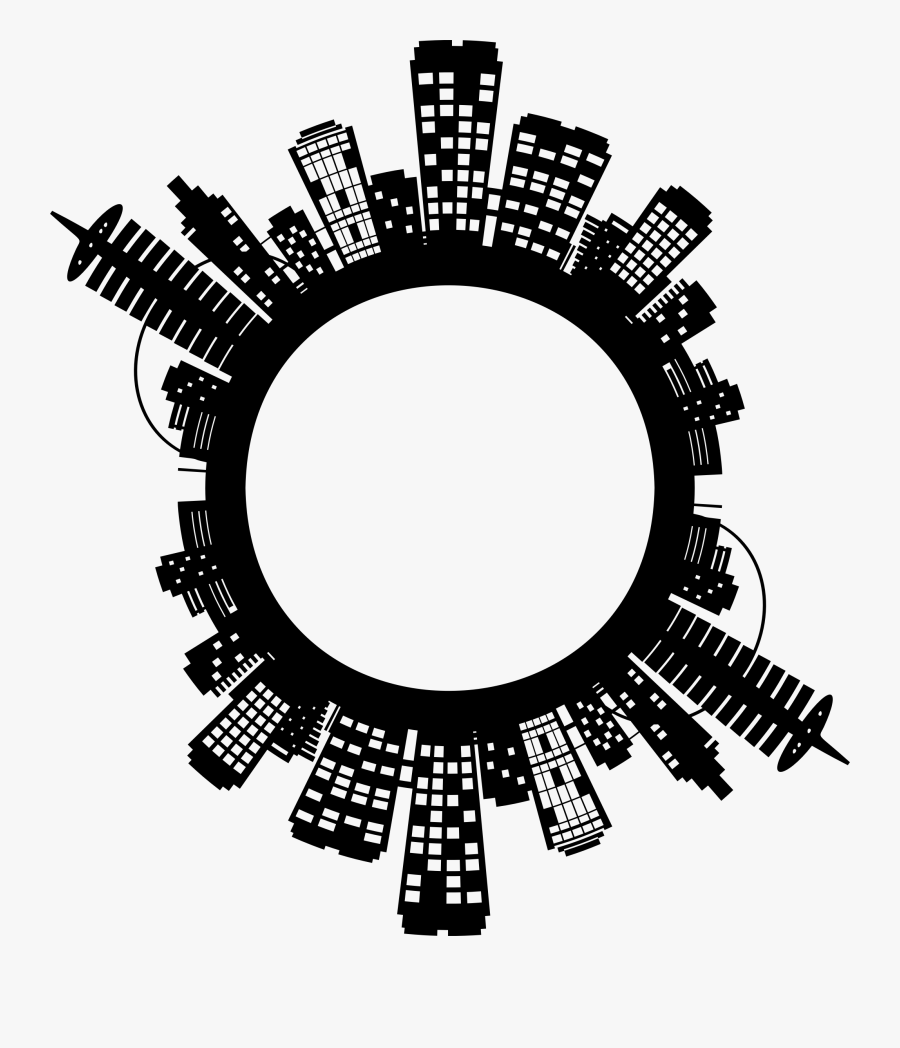 City Skyline Ii Radial 3 Icons Png, Transparent Clipart