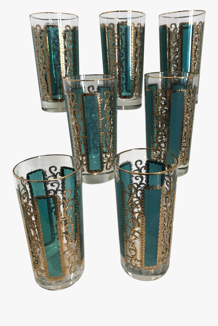 M#century Emerald Green & Gold Scroll Filigree Highball - Belt, Transparent Clipart