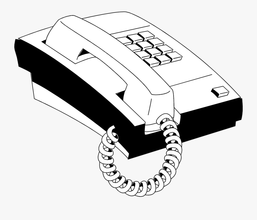 Telephone - Phone Picture Black And White, Transparent Clipart