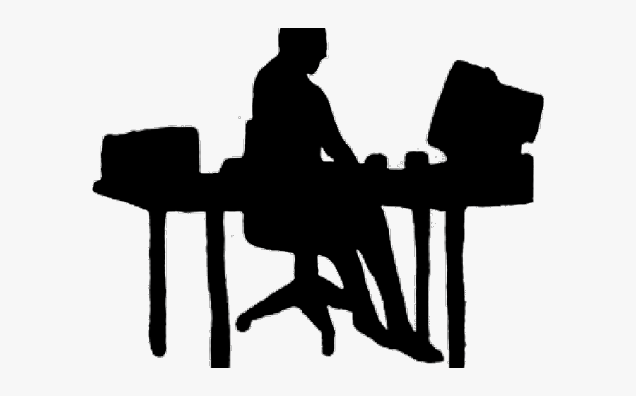 Desk Silhouette Cliparts - Not At The Office Today, Transparent Clipart