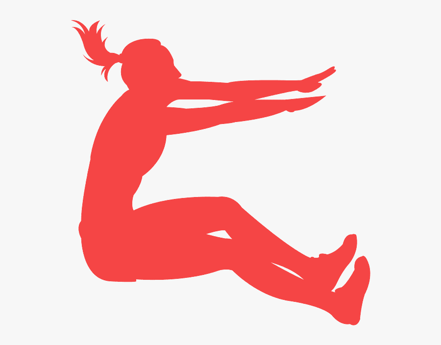 Long Jump Silhouette, Transparent Clipart
