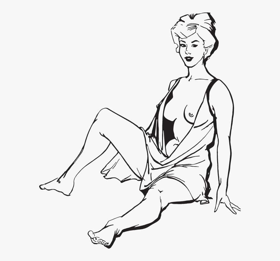 Nude Woman Clipart Black White, Transparent Clipart