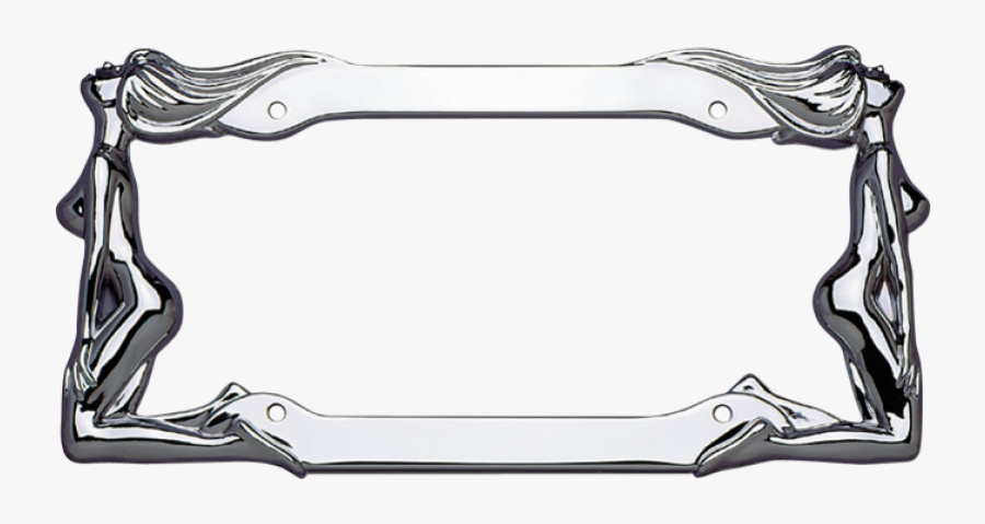 Twin Naked Ladies Chrome License Plate Frame - Vehicle Registration Plate, Transparent Clipart