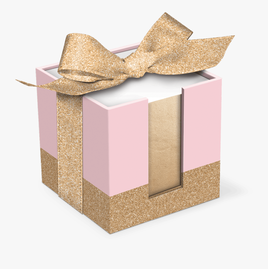 Clip Art Pink And Gold Desk Accessories - Box, Transparent Clipart