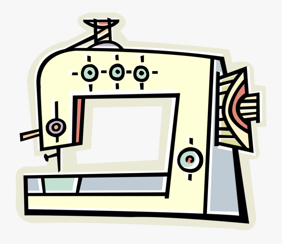Vector Illustration Of Home Sewing Machine For Stitching, Transparent Clipart