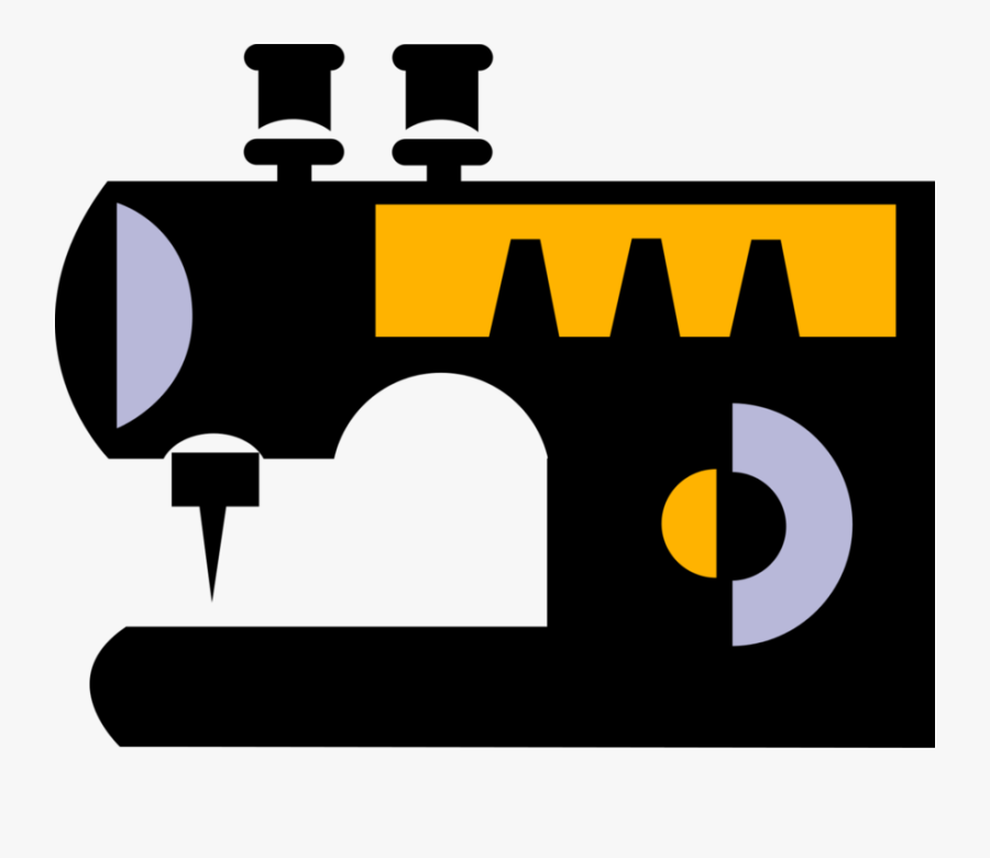 Vector Illustration Of Home Sewing Machine For Stitching, Transparent Clipart