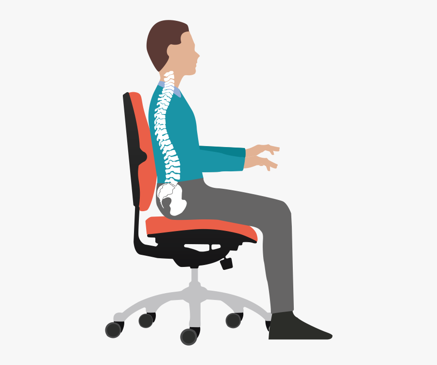 Ergonomic Sitting Clipart , Png Download - Correct Chair Posture, Transparent Clipart