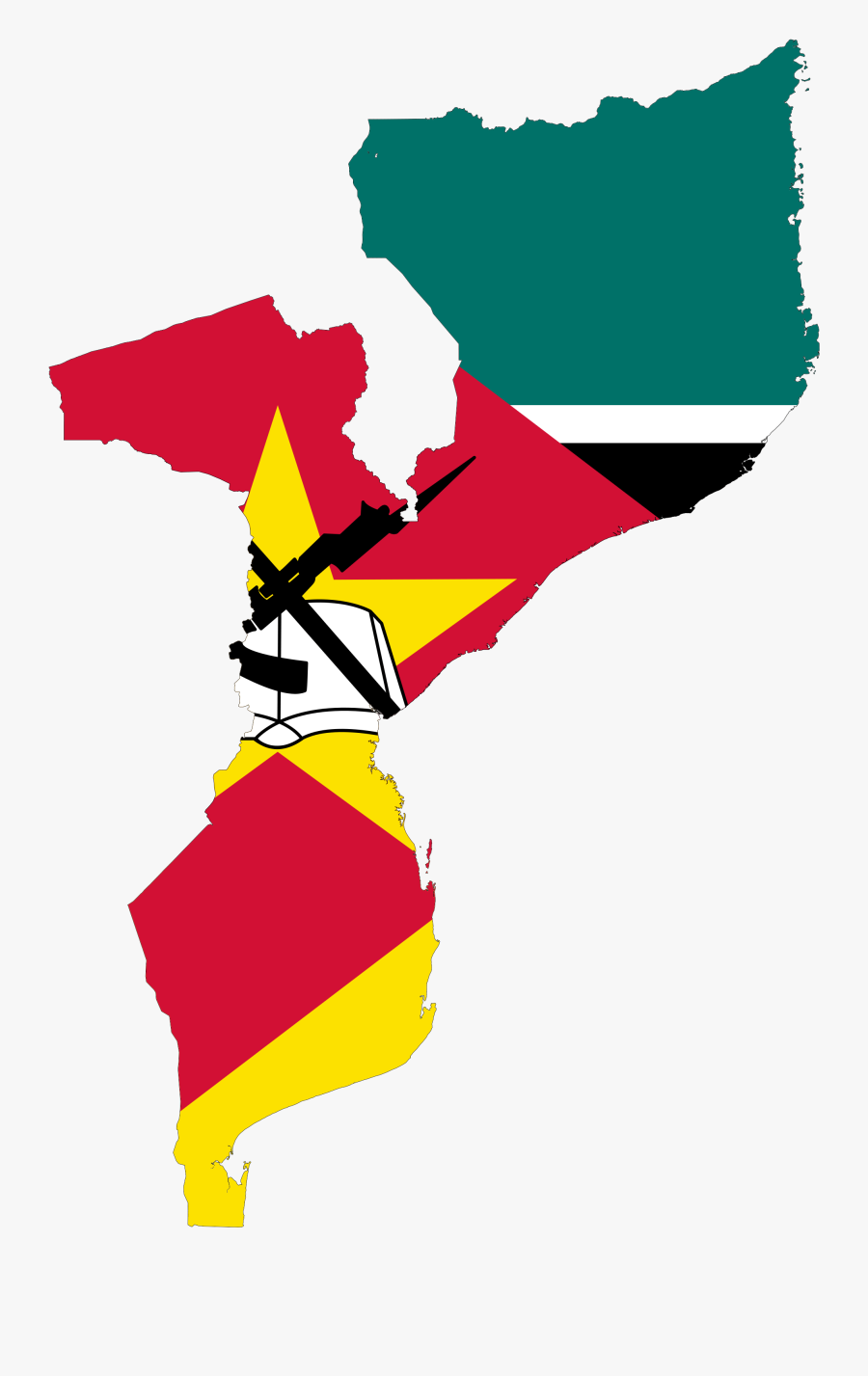 Mozambique Map And Flag, Transparent Clipart