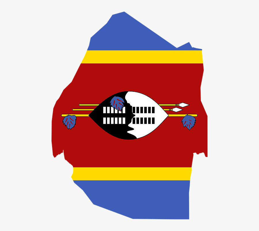 Swaziland, Flag, Map, Geography, Outline, Africa - Swaziland Flag Map, Transparent Clipart