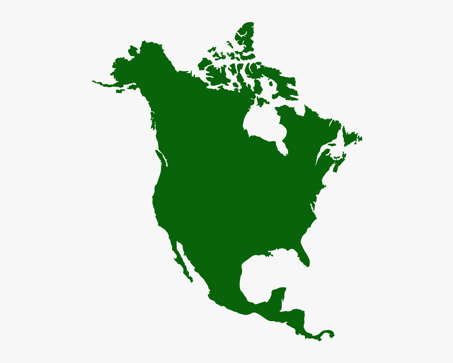 North America Map Silhouette, Transparent Clipart