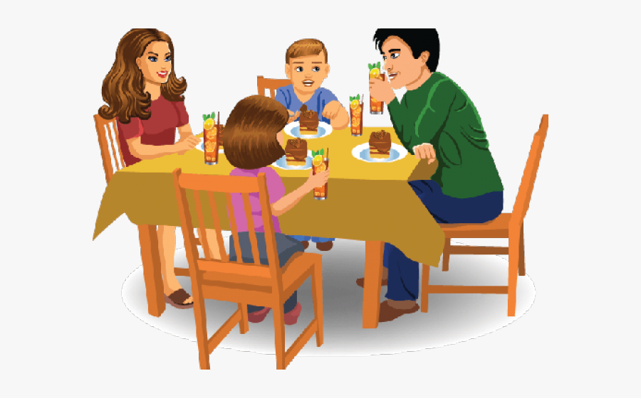 Clip Art Vector Royalty Free - Family Dinner Clipart, Transparent Clipart