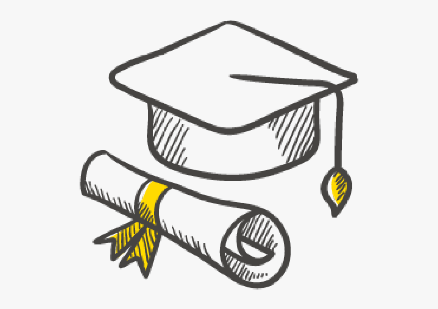 Draw A Graduation Cap And Scroll Clipart , Png Download - Graduation Cap Drawing Cartoon, Transparent Clipart