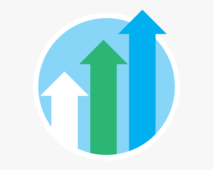 Circular Icon Depicting Three Arrows Pointing Upwards - 3 Arrows Pointing Up, Transparent Clipart