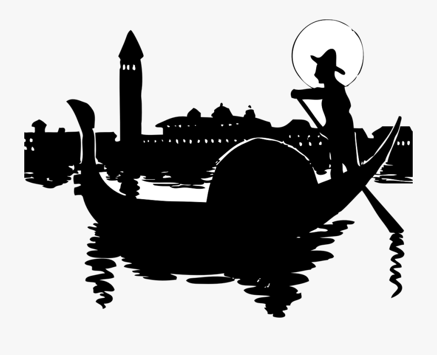 Gondolier, Gondola, Venice, Vinegia, Venetian, Boat - Italy Clip Art Transparent, Transparent Clipart