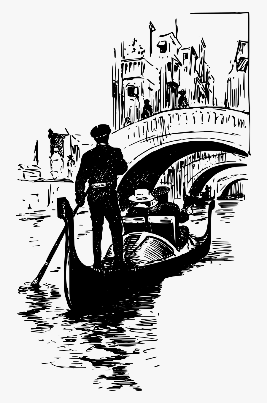 Italy Bridges Canal Customers - Gondolier Png, Transparent Clipart