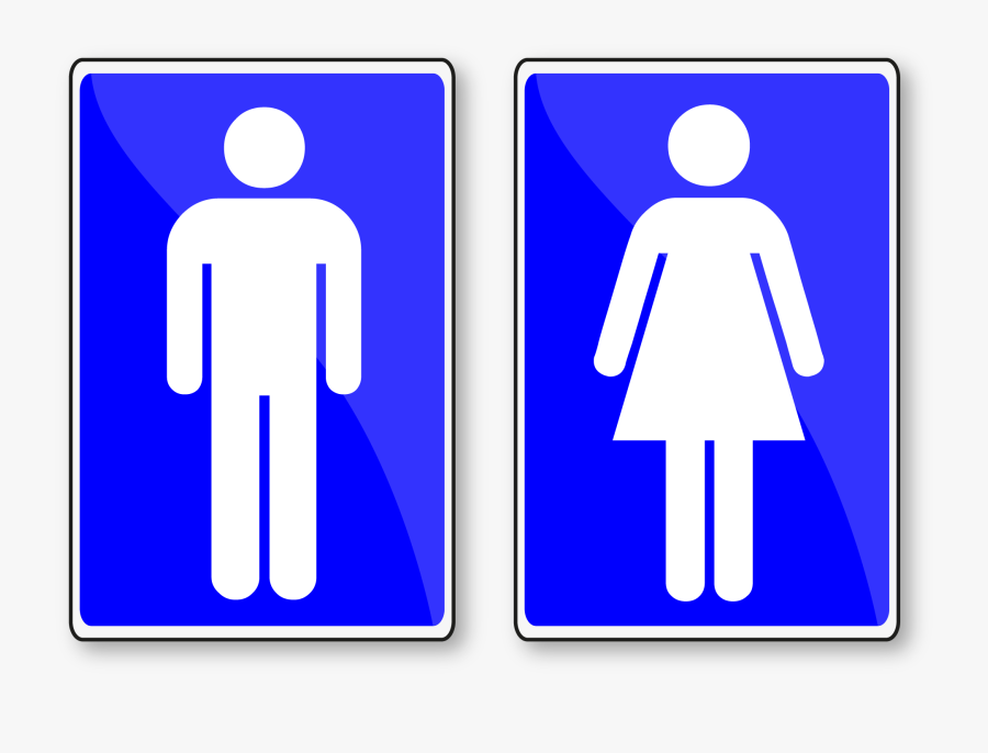Seã±al Wc Canal Del Ãrea De Tecnologã­a Educativa - Girls And Boys Bathroom, Transparent Clipart
