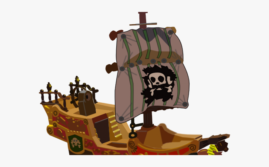 Cartoon Pirate Ship 3d, Transparent Clipart