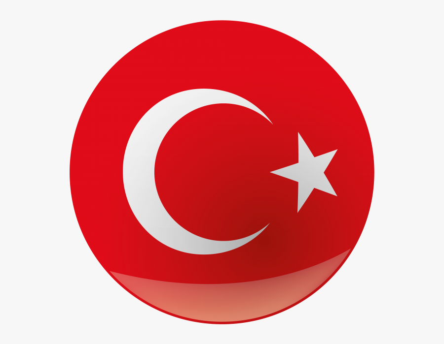 Turkey Round Flag - Black And White Turkish Flag, Transparent Clipart