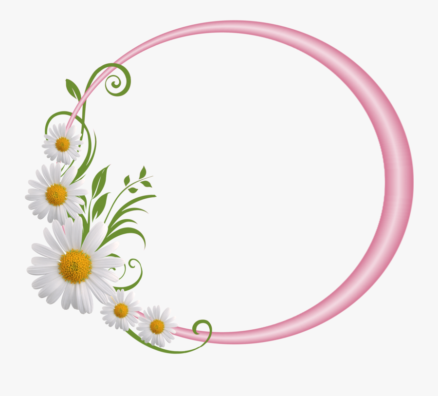 Circle Frames With Flowers, Transparent Clipart