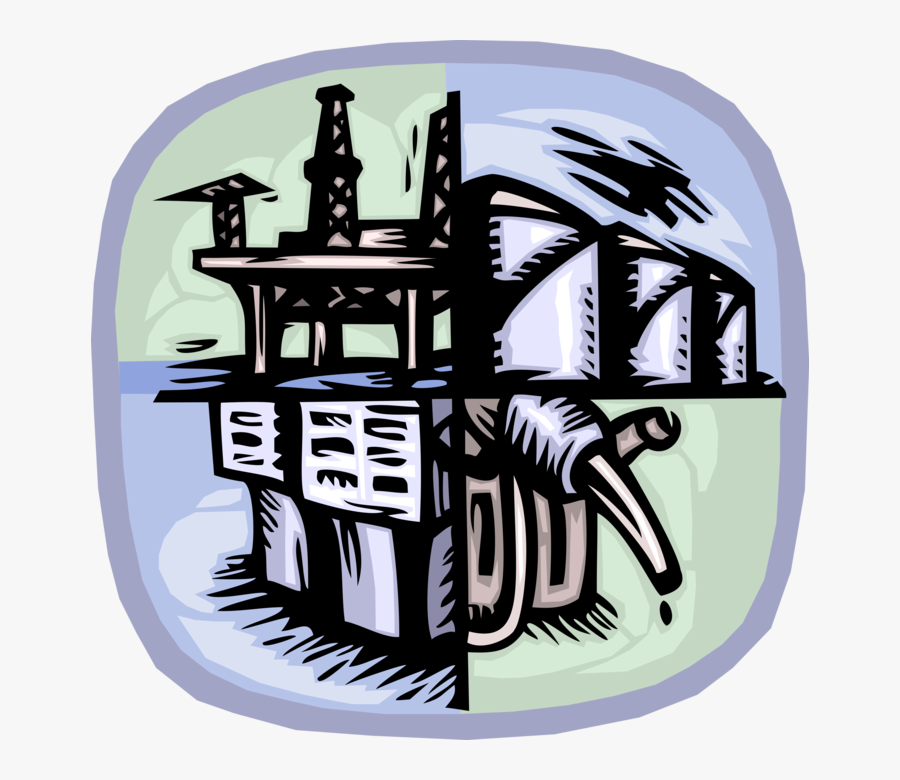Vector Illustration Of Fossil Fuel Gas And Petroleum - Illustration, Transparent Clipart