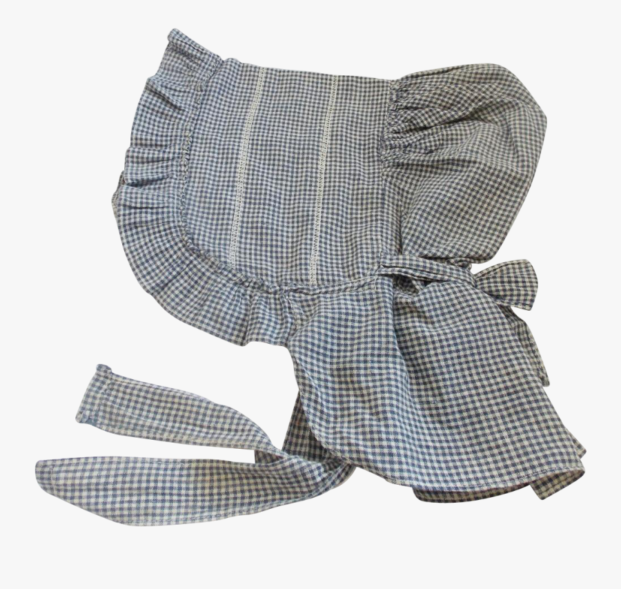 Fancy C 1900 Navy & White Homespun Pioneer Bonnet - Dog Clothes, Transparent Clipart