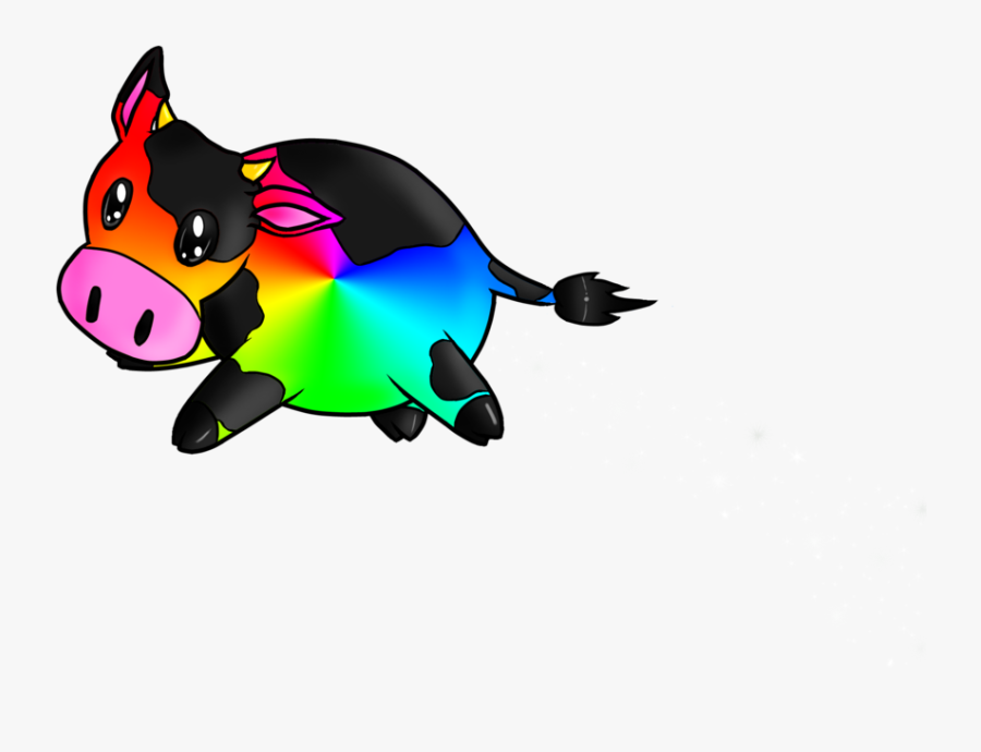 More Like Happy Cow By Melissar1 - Rainbow Cow Transparent, Transparent Clipart